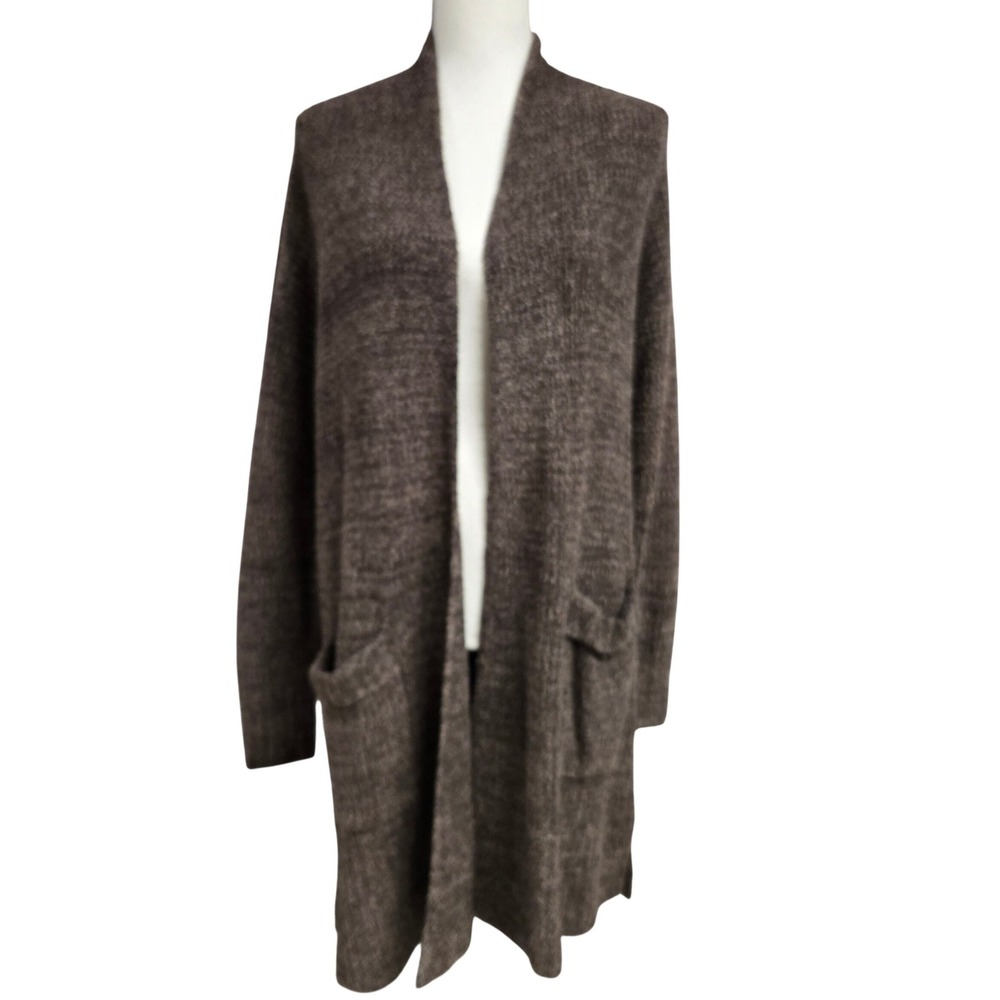 Barefoot Dreams CozyChic Lite Cardigan Espresso Cocoa Brown Women's Size M NWT